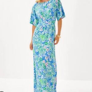EUC Lilly Pulitzer Parigi Boatneck maxi- hemmed